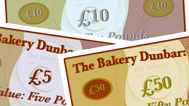 Gift Vouchers from the Bakery Dunbar